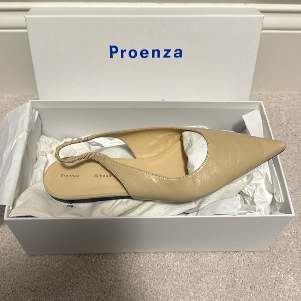Proenza Schouler spike leather sling back flats -40